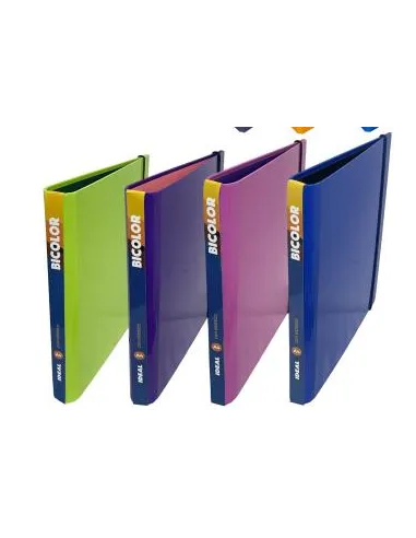 CARPETA IDEAL 2 ARGOLLAS BICOLOR LILA C/ELASTICO