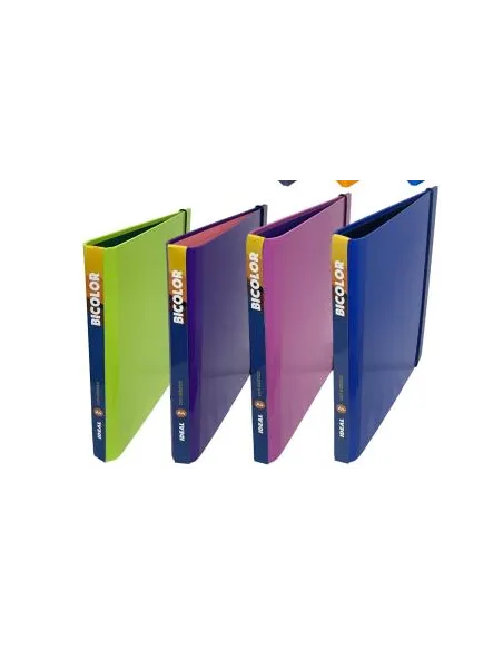 CARPETA IDEAL 2 ARGOLLAS BICOLOR VERDE C/ELASTICO