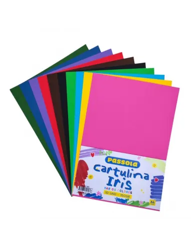 CARTUL. PASSOLA IRIS A4 150GR X 10 COLORES