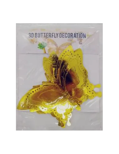 APLIQUE MARIPOSA 3D DORADA RA REF MAR002