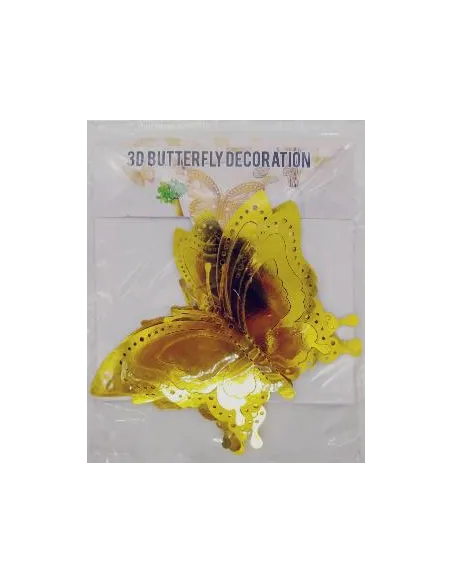APLIQUE MARIPOSA 3D DORADA RA REF MAR002