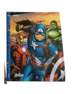CARPETA CATALOGO REX A4 AVENGERS C/10 PROTECTORES HOJAS