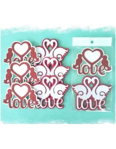 APLIQUE FIGURA 3D CISNES Y PAJARITOS R. A005