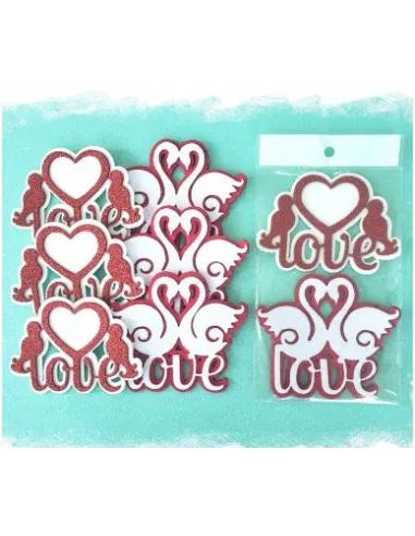 APLIQUE FIGURA 3D CISNES Y PAJARITOS R. A005