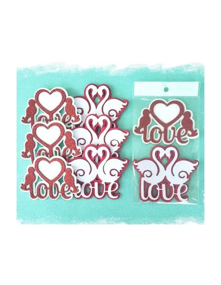 APLIQUE FIGURA 3D CISNES Y PAJARITOS R. A005