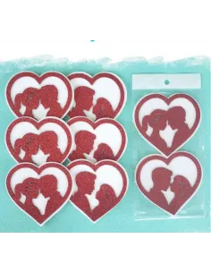 APLIQUE FIGURA 3D CORAZONES CON SILUETA R. A009