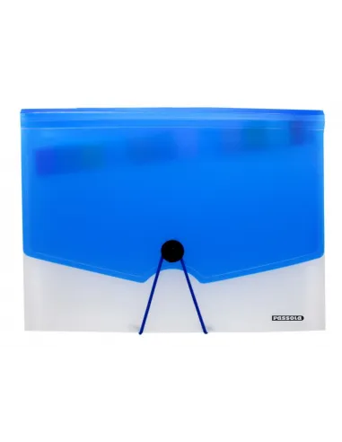 CARPETA PASSOLA A4 EXPANDIBLE C/LIGA 12 DIV AZUL / VERDE US-4305