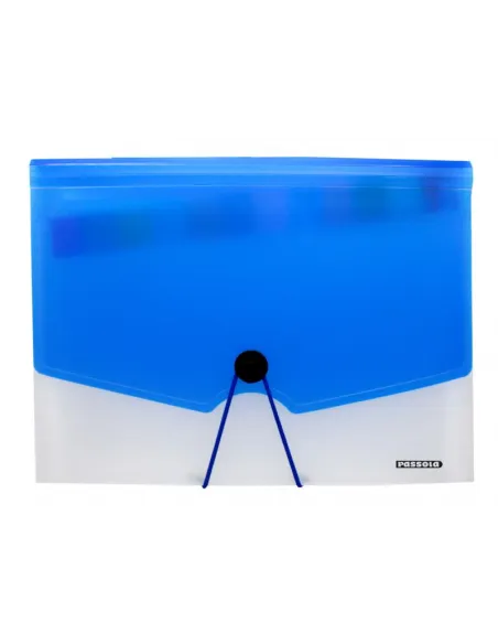 CARPETA PASSOLA A4 EXPANDIBLE C/LIGA 12 DIV AZUL / VERDE US-4305