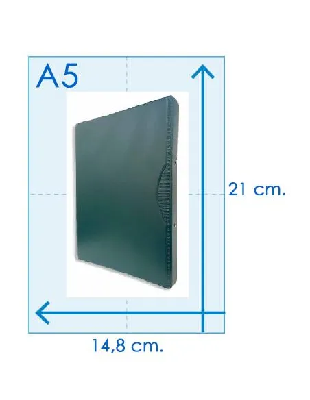 CARPETA REX 2 ARGOLLAS A5 VERDE OSCURO