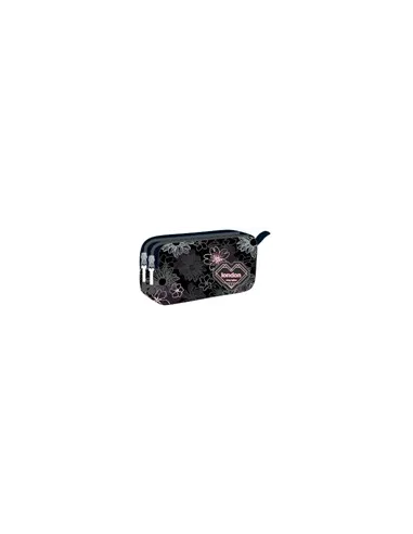 CARTUCHERA LONDON DOBLE LOVE IN BLACK NEGRA LCS202531-NG