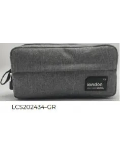 CARTUCHERA LONDON DOBLE GRIS LCS202434-GR