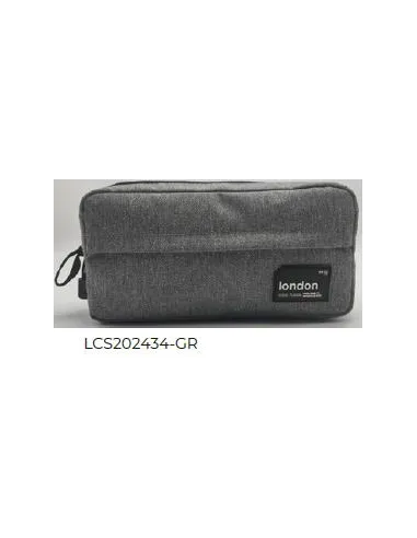 CARTUCHERA LONDON DOBLE GRIS LCS202434-GR