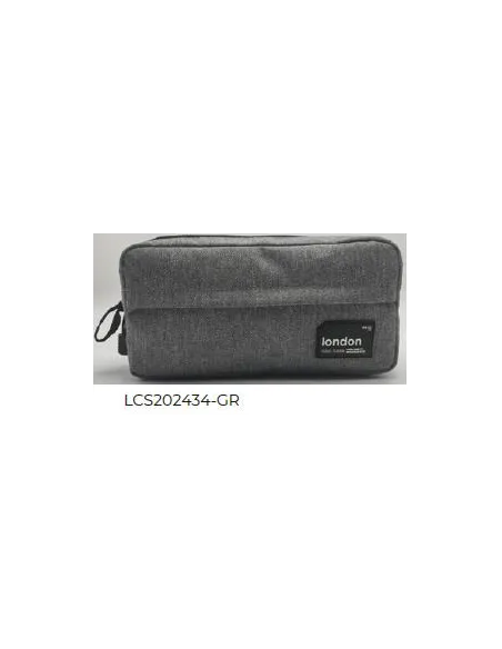 CARTUCHERA LONDON DOBLE GRIS LCS202434-GR