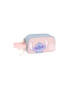CARTUCHERA TRIPLE LILO AND STITCH CELESTE DPT179390-CL