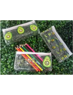 CARTUCHERA AGUACATE TRANSPARENTE