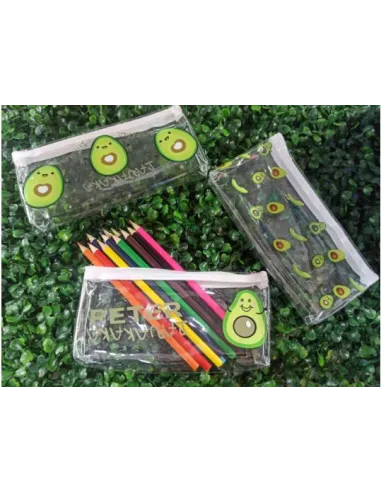 CARTUCHERA AGUACATE TRANSPARENTE