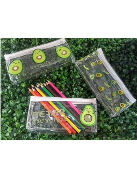 CARTUCHERA AGUACATE TRANSPARENTE