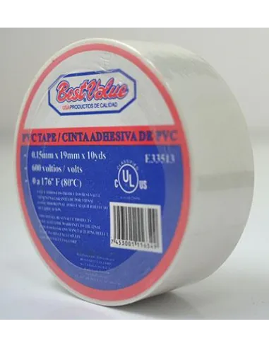 CINTA BEST VALUE AISLANTE BLANCO 19MMX10YDS E33513
