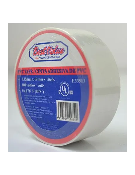 CINTA BEST VALUE AISLANTE BLANCO 19MMX10YDS E33513