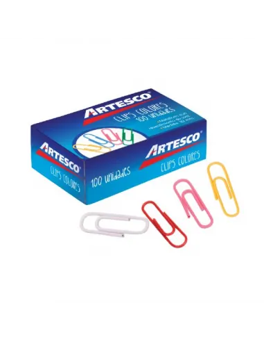 CLIPS ARTESCO COLORES 33MM CJA X 100 UND