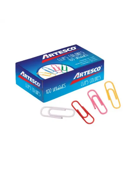 CLIPS ARTESCO COLORES 33MM CJA X 100 UND
