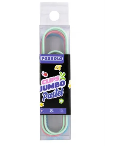 CLIP PASSOLA JUMBO X 8UNDS V/COLORES 10CM