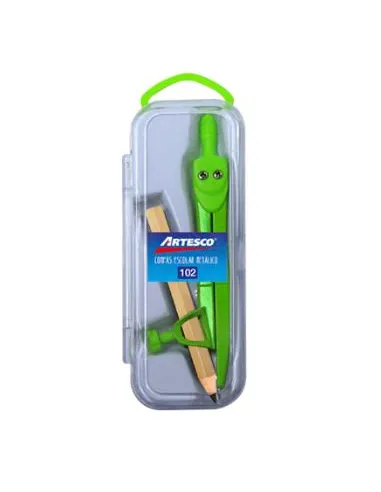 COMPAS ARTESCO METALICO C/LAPIZ E/CAJA 102 3 COLORES