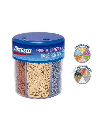 CONFETI ARTESCO NEON/METAL FRASCO DISPENSADOR 80GR