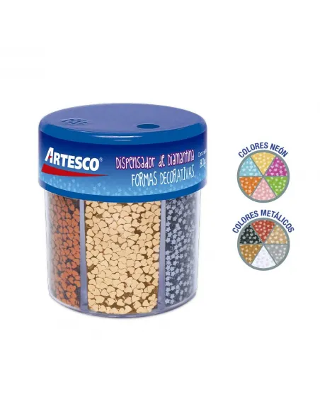 CONFETI ARTESCO NEON/METAL FRASCO DISPENSADOR 80GR