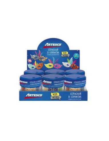 CONFETI ARTESCO NEON/METAL FRASCO DISPENSADOR 80GR