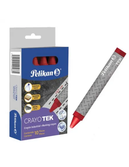 CRAYON PELIKAN INDUSTRIAL ROJO CRAYOTEK
