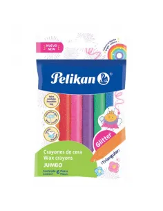 CRAYON PELIKAN JUMBO TRIANG X 6 COL ESCARCHADO