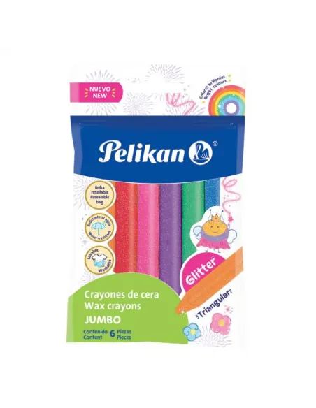 CRAYON PELIKAN JUMBO TRIANG X 6 COL ESCARCHADO