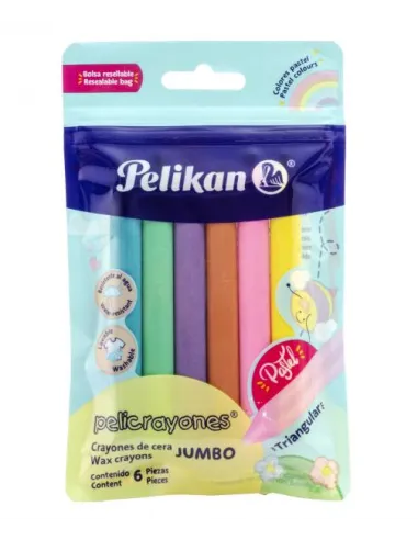 CRAYON PELIKAN JUMBO TRIANG X 6 COL PASTEL