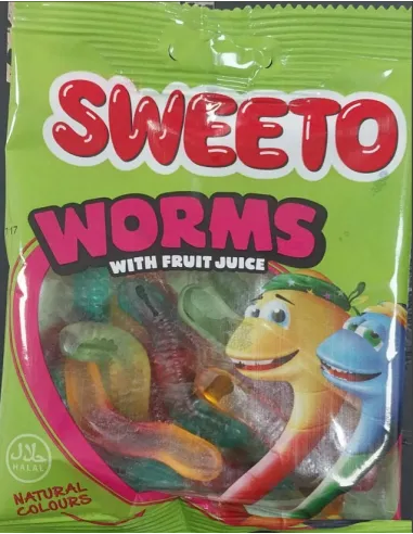 CARAMELO GOMITAS SWEETO GUSANOS 80G