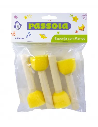 ESPONJA MANGO MADERA PASSOLA P/PINTAR X 4