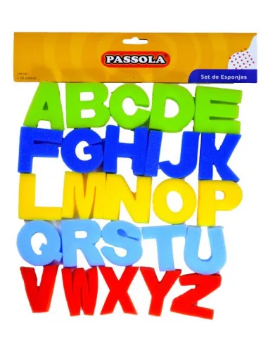 ESPONJA PASSOLA LETRAS ALFABETO 26 PZAS
