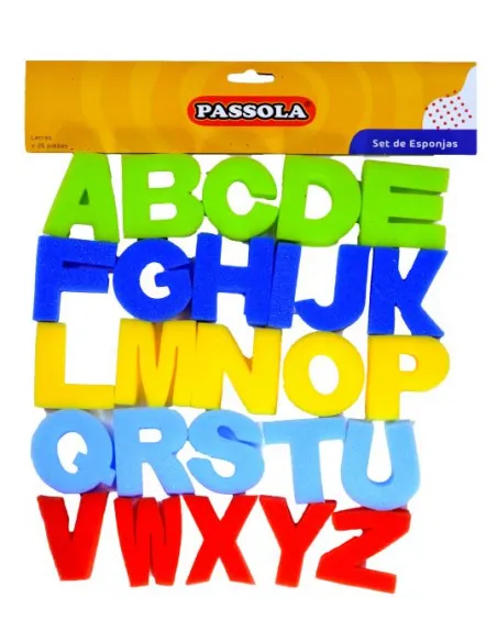 ESPONJA PASSOLA LETRAS ALFABETO 26 PZAS