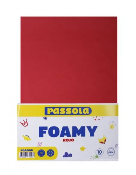 FOAMY PASSOLA A4 ROJO X10