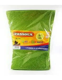 FOAMY PASSOLA A4 ESCARCH NORMAL VERDE LIMON X10