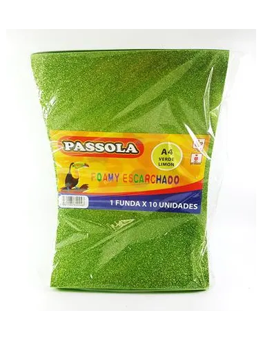 FOAMY PASSOLA A4 ESCARCH NORMAL VERDE LIMON X10