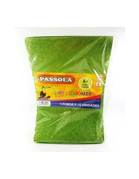 FOAMY PASSOLA A4 ESCARCH NORMAL VERDE LIMON X10
