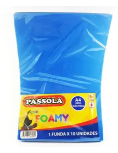 FOAMY PASSOLA A4 AZUL ELECTRICO X10
