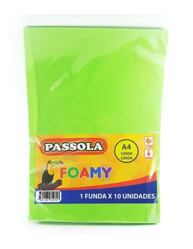 FOAMY PASSOLA A4 VERDE LIMON PAQ X 10 [362] A039/N030/160