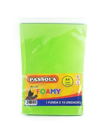 FOAMY PASSOLA A4 VERDE LIMON PAQ X 10 [362] A039/N030/160