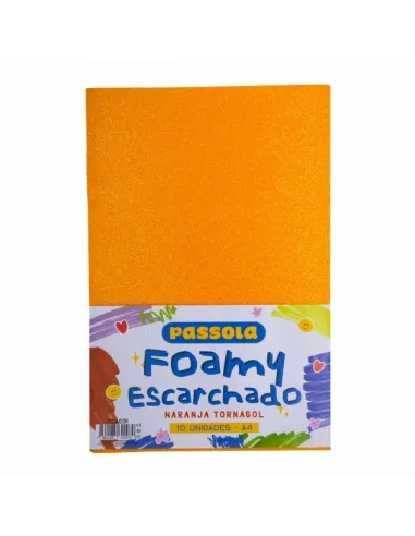 FOAMY PASSOLA A4 ESCARCH TORNASOL NARANJA X10