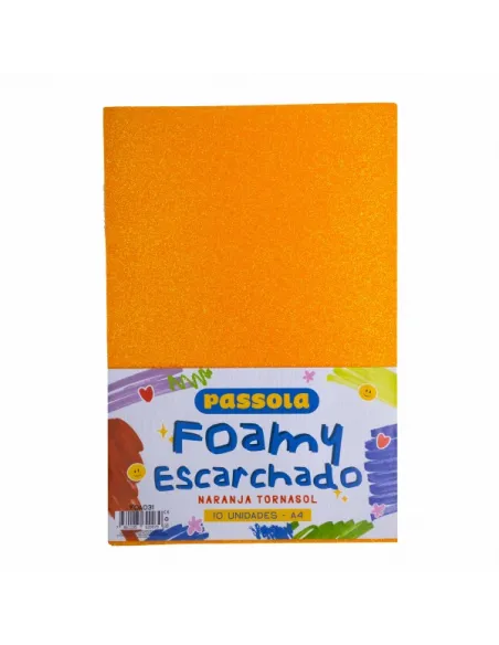 FOAMY PASSOLA A4 ESCARCH TORNASOL NARANJA X10