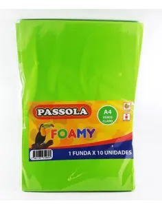 FOAMY PASSOLA A4 VERDE CLARO X10
