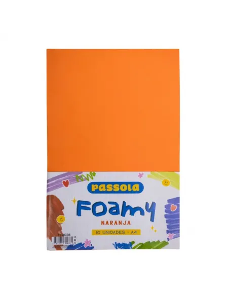 FOAMY PASSOLA A4 NARANJA OSCURO X10