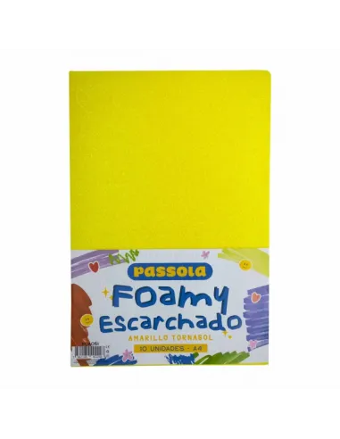 FOAMY PASSOLA A4 ESCARCH TORNASOL AMARILLO  X10